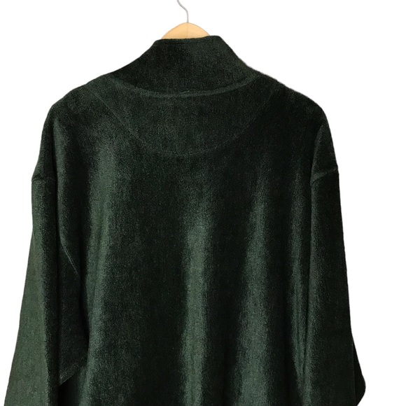Vintage Muskoka Lakes Plush Pullover Popover Quarter Zip Green Teddy XXL - Picture 8 of 9
